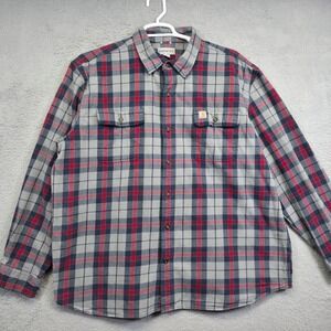 Carhartt Shirt Mens 2XL Hubbard Plaid Flannel Original‎ Fit Lumberjack Utility